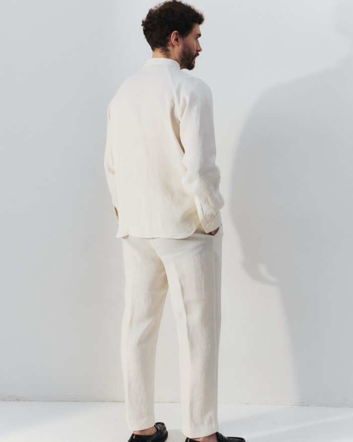 Ivory Linen Trousers