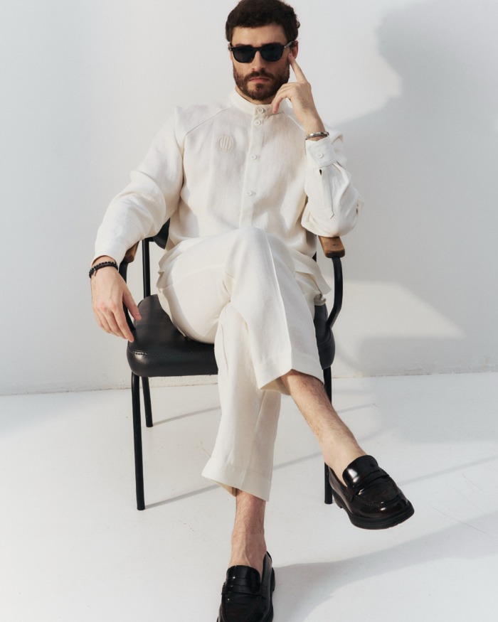 Ivory Linen Trousers