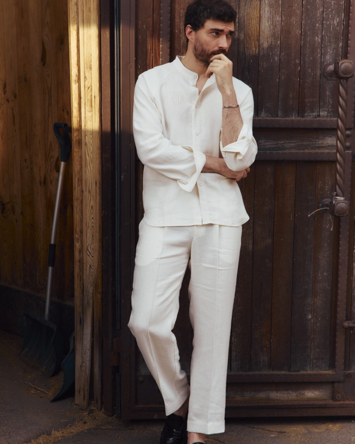 Ivory Linen Trousers