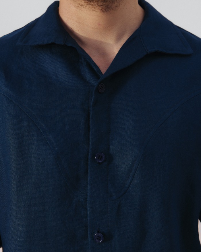 Navy Linen Shirt