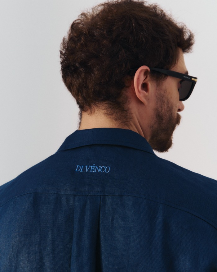Navy Linen Shirt